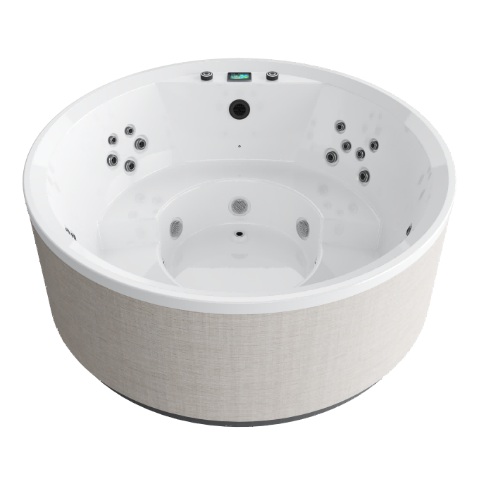 Aurora R Woven Linen White